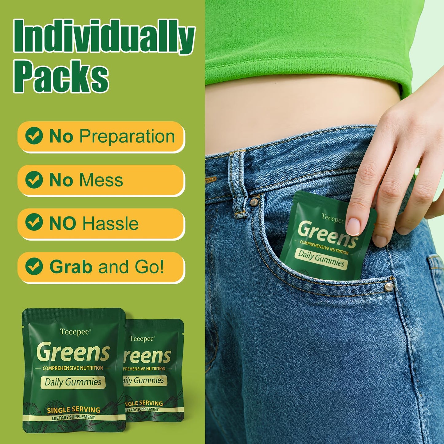 Daily Greens Gummies – Fruits, Veggies & Adaptogens for Digestive Support